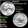 Image 1 : 1944-d Washington Quarter 25c Grades Choice+ Unc