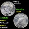 Image 1 : 1926-p Peace Dollar $1 Grades Choice Unc