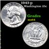 Image 1 : 1943-p Washington Quarter 25c Grades Choice Unc