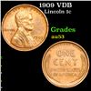 Image 1 : 1909 VDB Lincoln Cent 1c Grades Select AU