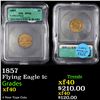 Image 1 : 1857 Flying Eagle Cent 1c Graded xf40 By ICG