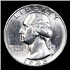 Image 2 : 1945-p Washington Quarter 25c Grades GEM Unc