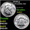 Image 1 : 1948-p Franklin Half Dollar 50c Grades Choice+ Unc