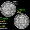 1881 Three Cent Copper Nickel 3cn Grades xf+