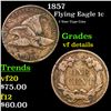 1857 Flying Eagle Cent 1c Grades vf details