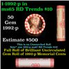 Image 1 : Shotgun Lincoln 1c roll, 1992-p 50 pcs Dunbar Wrapper.