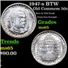 Image 1 : 1947-s BTW Old Commem Half Dollar 50c Grades GEM Unc