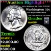 Image 1 : ***Auction Highlight*** 1957-d Misplaced MM FS-501 Washington Quarter TOP POP! 25c Graded ms66+ BY S