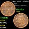 1863 Fruit Dealers Civil War Token 1c Grades vf++