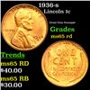 1936-s Lincoln Cent 1c Grades GEM Unc RD