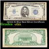 1934A $5 Blue Seal Silver Certificate Grades vf+