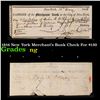 1816 New York Merchant's Bank Check For $130 Grades NG