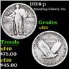 Image 1 : 1924-p Standing Liberty Quarter 25c Grades vf+