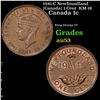 1941-C Newfoundland (Canada) 1 Cent  KM-18 Grades Select AU