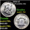 Image 1 : 1951-d Franklin Half Dollar 50c Grades Select Unc+ FBL