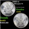 Image 1 : 1883-o Morgan Dollar $1 Grades GEM Unc