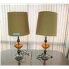 Image 1 : Two Gold Mid Century Modern Lamps