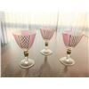 Image 2 : Pink & Gold Decanter & 6 Glasses
