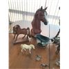 Image 2 : Selection of Decorative Horse Decor – Ceramic/Wood/Metal, Cowboy Gravy Boat, Embosses Horse Champagn