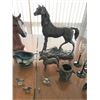 Image 3 : Selection of Decorative Horse Decor – Ceramic/Wood/Metal, Cowboy Gravy Boat, Embosses Horse Champagn