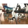 Image 4 : Selection of Decorative Horse Decor – Ceramic/Wood/Metal, Cowboy Gravy Boat, Embosses Horse Champagn