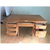 Image 3 : 6 Drawer Wood Desk w Key and Swivel Desk Chair