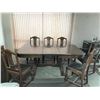 Image 1 : Wood Dining Room Table and 6 Chairs
