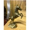 Image 2 : Brass Unicorn and Horse Statues, asst Horse Figures (1 w genuine Horse Hair on stand), Two Brass & L