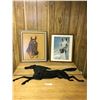 Image 1 : Large Metal Horse Wall Decor, and Two Framed Horse Paintings