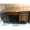 Image 1 : Wood 3 Drawer Desk, Asst Paper, 2 & 3 Drawer Filing Cabinets