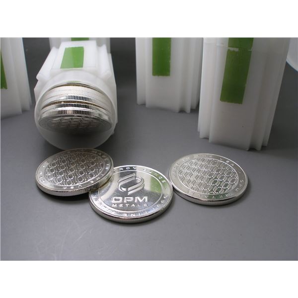 10 Roll Ohio Precious Metals .999 Fine Silver 1 Troy Ounce OPM Round 1 Oz Coin