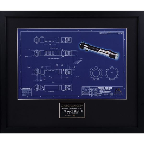 An Obi-Wan Kenobi Lightsaber Blueprint Lithograph.