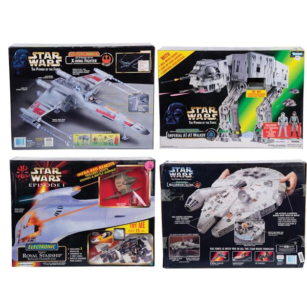 A Collection of (4) Electronic Star Wars Vehicles.