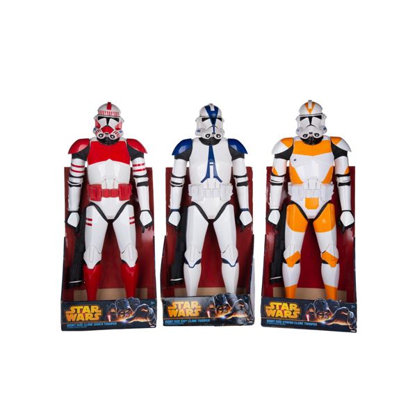 Set of (3) Giant Size Clone Trooper Action Figures.
