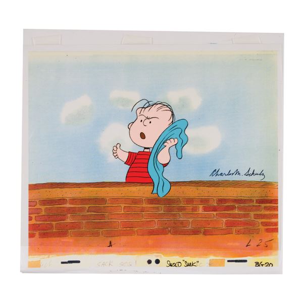 A Charles Schulz Signed Peanuts Production Cel.