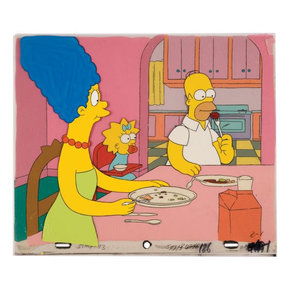 The Simpsons Production Cel & Background.