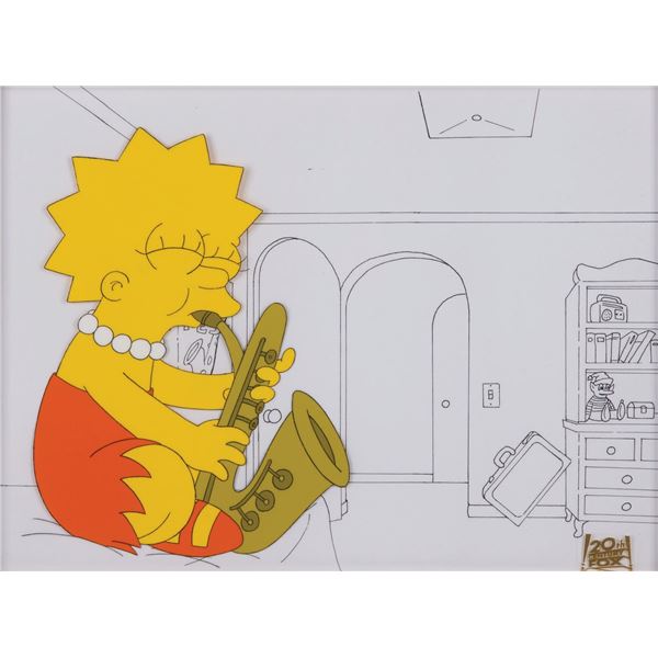 The Simpsons Lisa and Grampa production cels.