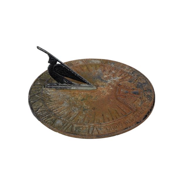 A Haunted Mansion Sundial Face Replica.