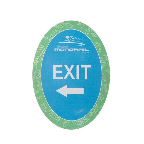 A Disneyland Monorail Mark VII Exit Sign.