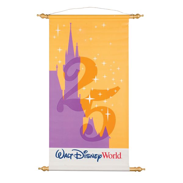 A Walt Disney World 25th Anniversary Banner.