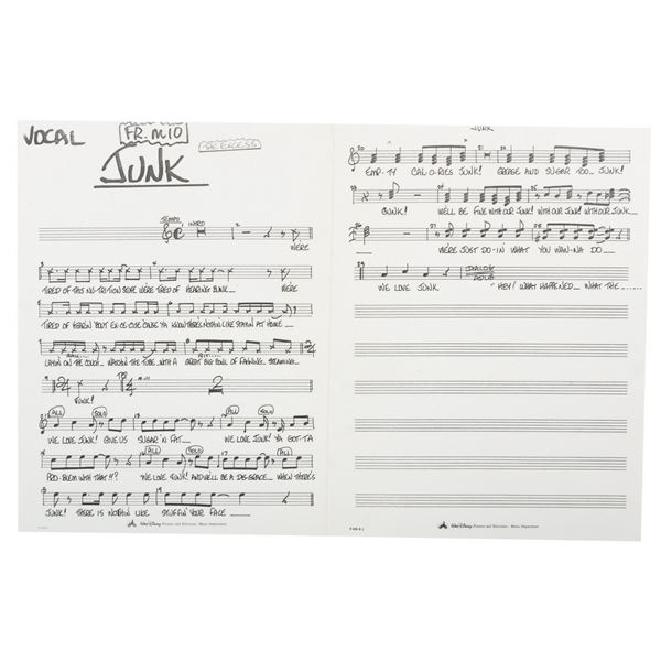 A Food Rocks "Junk" Sheet Music.