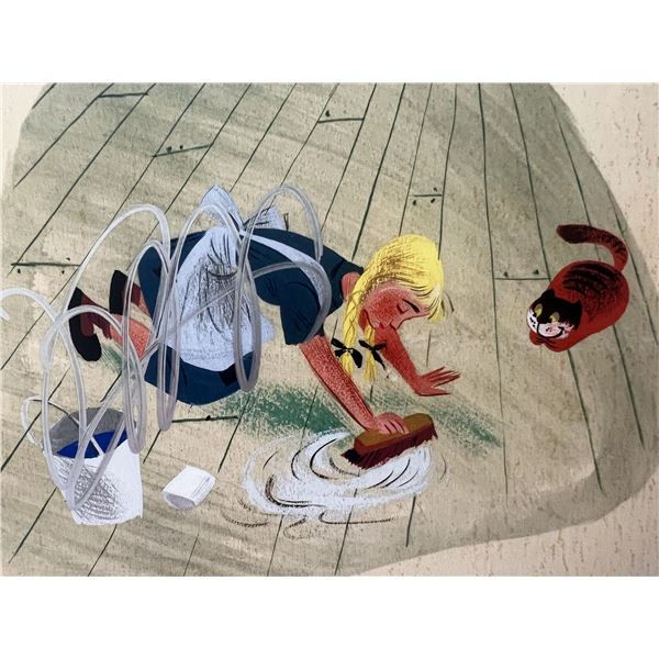1950 Cinderella concept art signed postcard