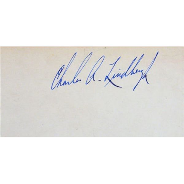 Charles A. Lindbergh signature slip