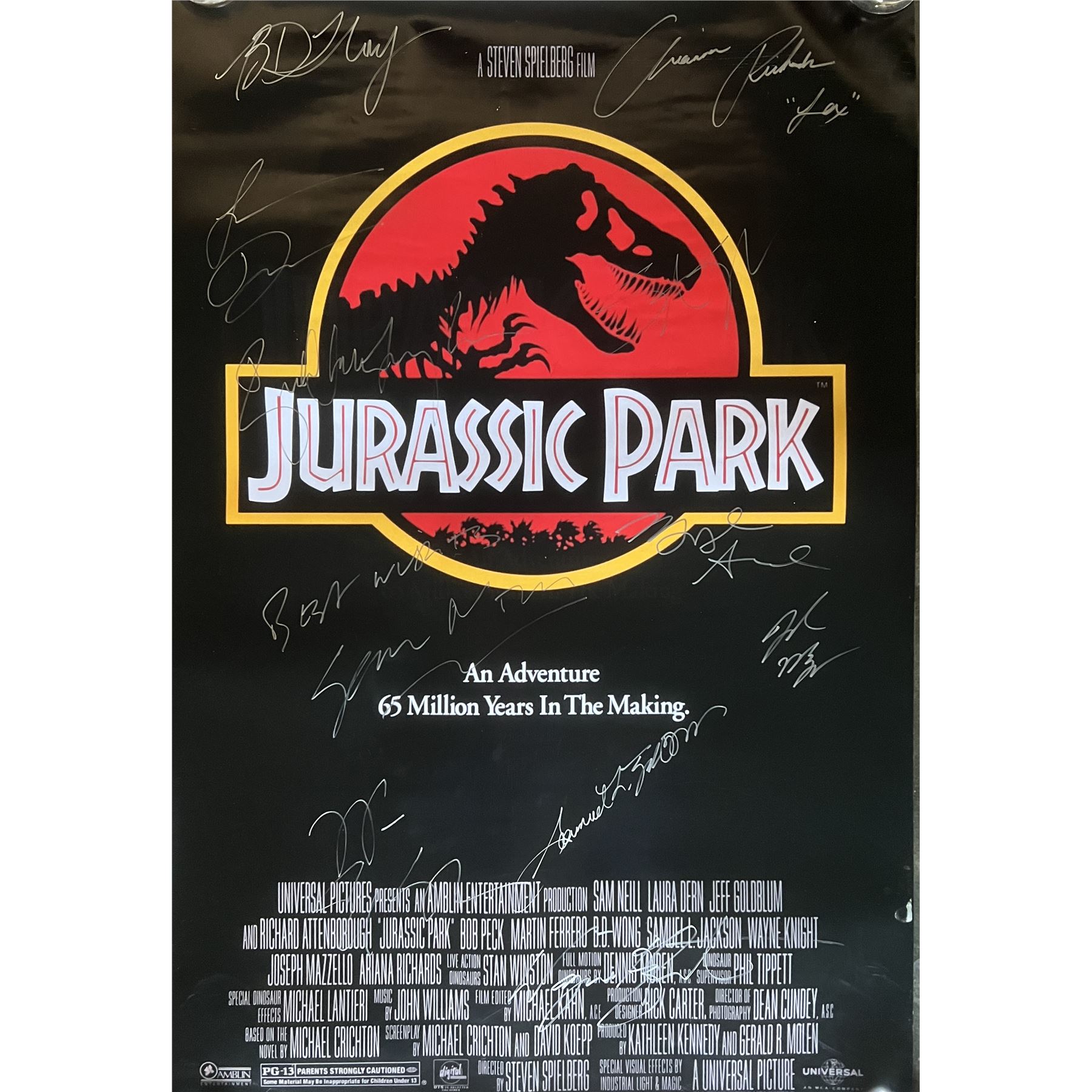 Jurassic Park Cast Signed Movie Poster jurassic-park-cast-signed-movie-poster