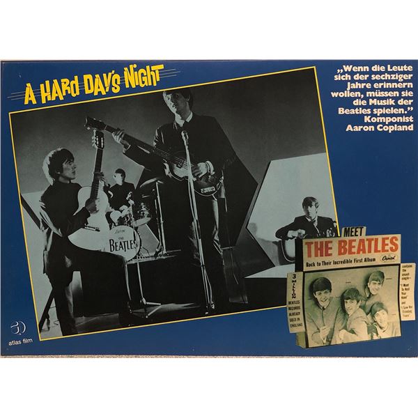 A Hard Day's Night original 1982R vintage lobby card