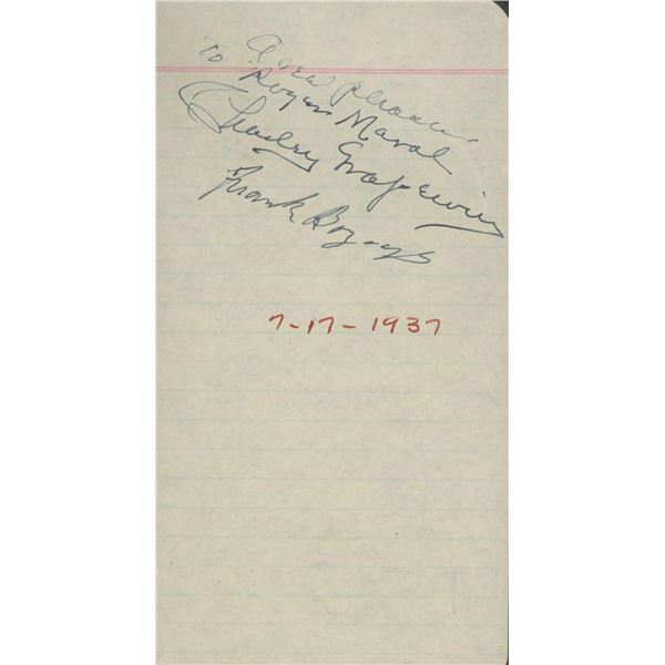 Frank Borzage /Charly Grapewin signature cut