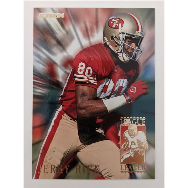 Jerry Rice Football Trading Card - Fleer League Leader #5 1994