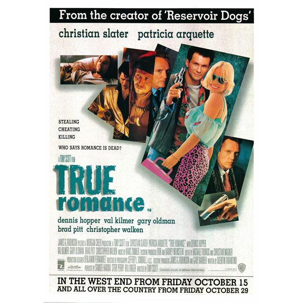 True Romance original 1993 vintage international one sheet movie poster