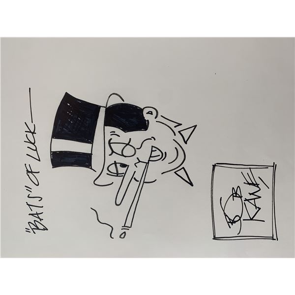 Bob Kane hand drawn and signed sketch