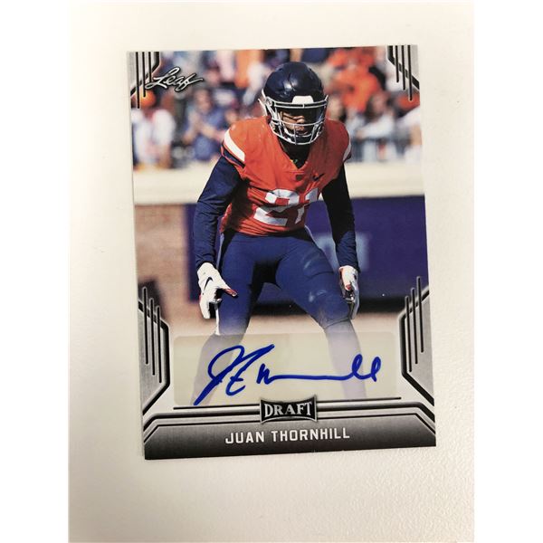 2019 Leaf Trading Cards #BA-JT5 signed Juan Thornhill football card